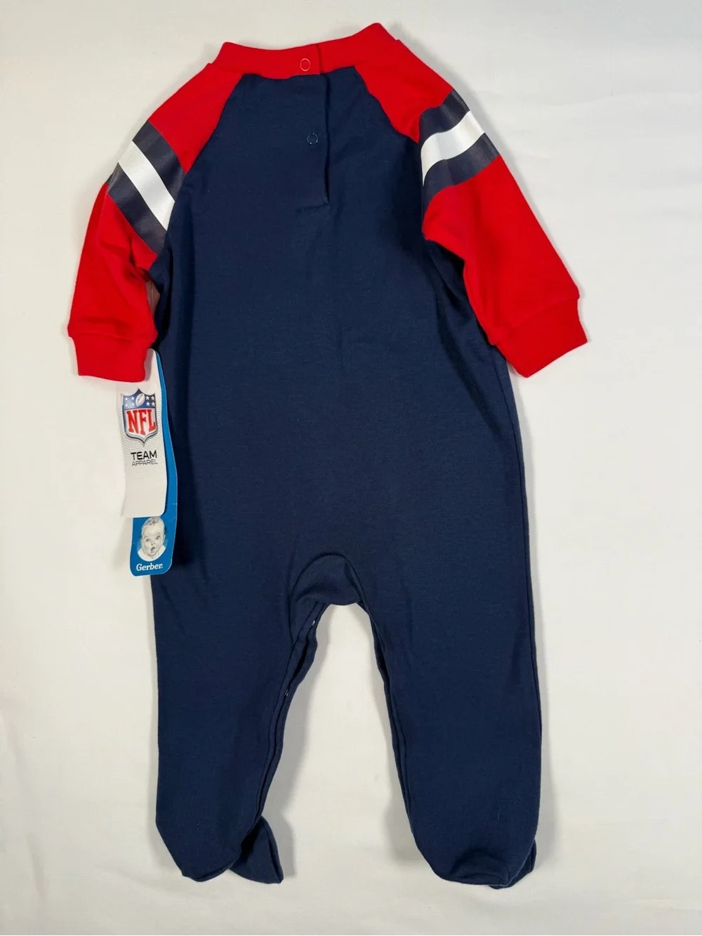 NWT‎ NFL TEAM APPAREL X GERBER New England Patriots Sleep 'n Play Coverall 3-6M